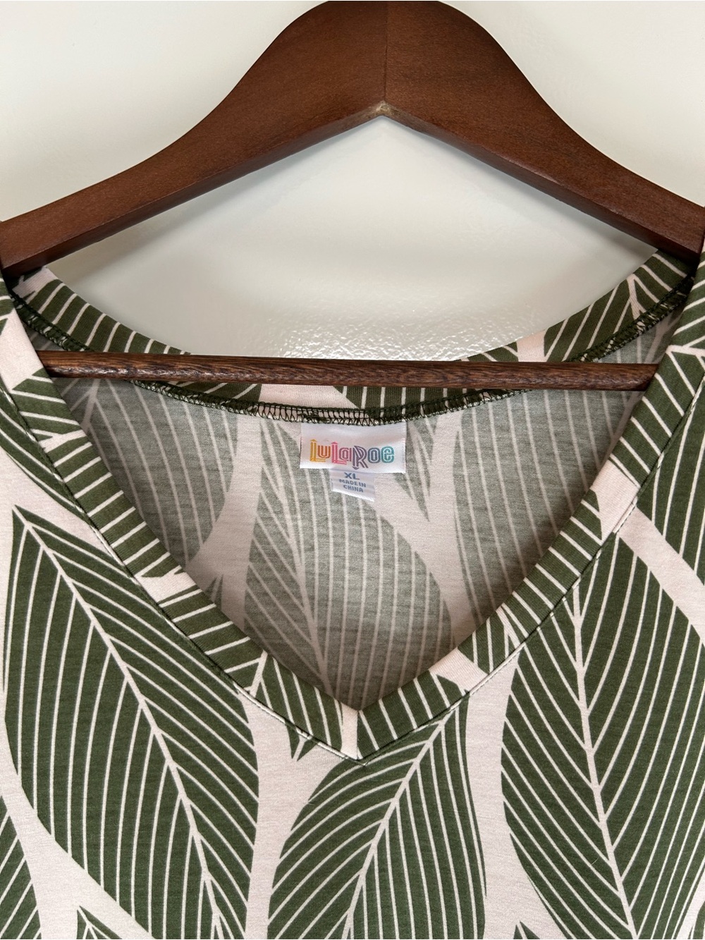 LuLaRoe Emily dress size XL olive green cream pockets - Picture 2 of 15